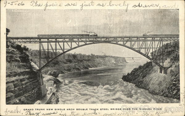 Grand Trunk New Single Arch Double Track Steel Bridge Buffalo New York