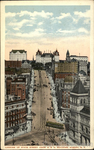 Looking Up State Street from D&H Building Albany New York