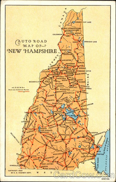 Auto Road Map of New Hampshire Maps