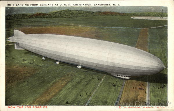 ZR-3, Landing From Germany at U.S.N. Air Station Lakehurst New Jersey