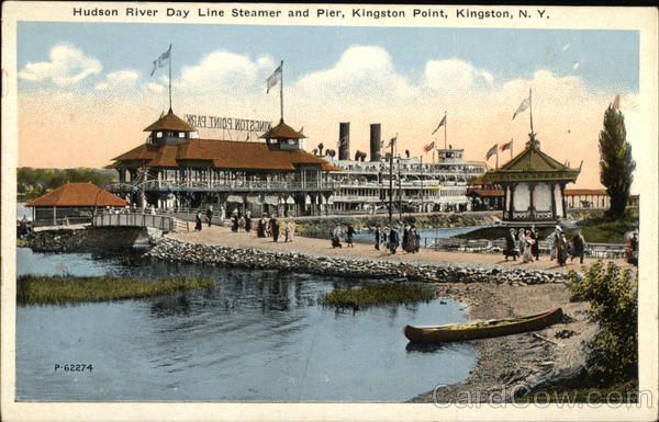 Hudson River Day Line Steamer and Pier at Kingston Point New York