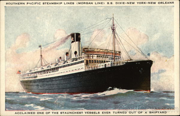 Southern Pacific Steamship Lines (Morgan Line) S.S. Dixie - New York - New Orleans