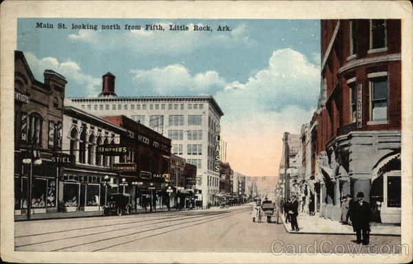Main Street looking north from Fifth Little Rock Arkansas