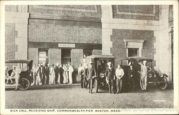 Sick Call, Receiving Ship, Commonwealth Pier Boston Massachusetts