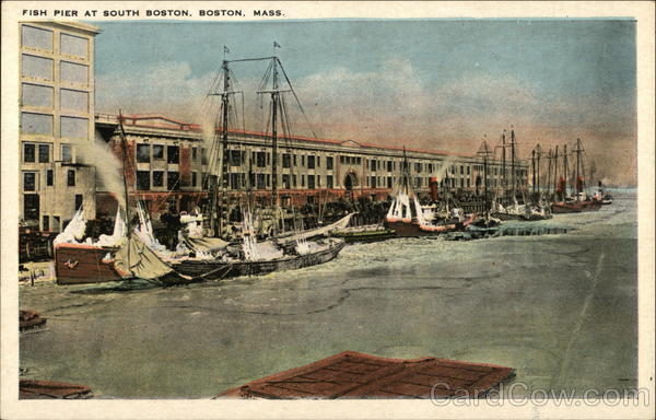 Boats along the Fish Pier Boston Massachusetts