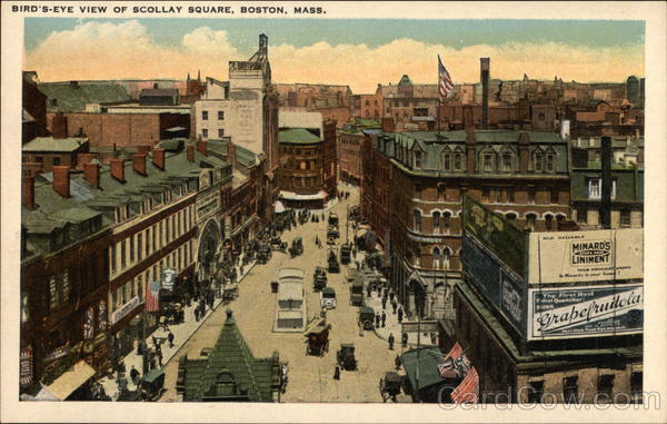 Bird's Eye View of Scollay Square Boston Massachusetts