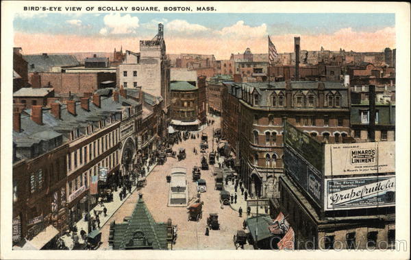 Bird's Eye View of Scollay Square Boston Massachusetts