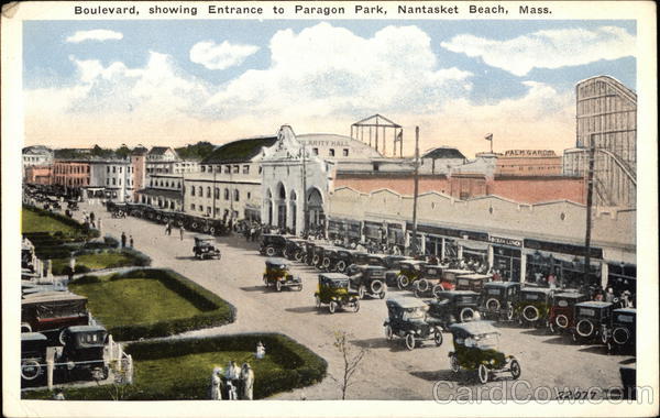 Boulevard, showing Entrance to Paragon Park Nantasket Beach Massachusetts