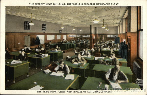 Detroit News Building - News Room Michigan