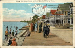Along the shorefront at Walnut Beach Milford, CT Postcard Postcard Postcard