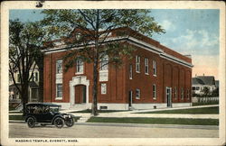 Masonic Temple Everett, MA Postcard Postcard Postcard