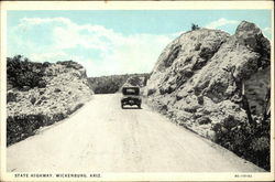 Automobile on the State Highway Wickenburg, AZ Postcard Postcard Postcard