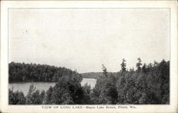 View of Long Lake - Mason Lake Resort Fifield, WI Postcard Postcard Postcard