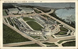 New Stadium and Field Museum Chicago, IL Postcard Postcard Postcard