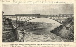 Grand Trunk New Single Arch Double Track Steel Bridge Postcard