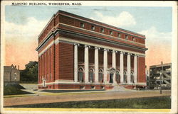 Masonic Building Worcester, MA Postcard Postcard Postcard