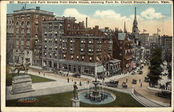 Beacon and Park Streets from State House Boston, MA Postcard Postcard Postcard