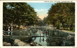 View of Lake, City Park Postcard