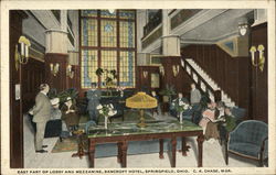 Bancroft Hotel - Lobby and Mezzanine Springfield, OH Postcard Postcard Postcard