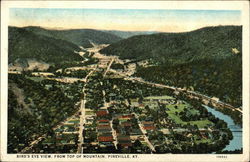 Bird's Eye View from Top of Mountain Pineville, KY Postcard Postcard Postcard