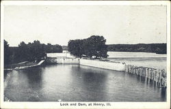 Lock and Dam Henry, IL Postcard Postcard Postcard