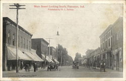 Main Street Looking South Pierceton, IN Postcard Postcard Postcard