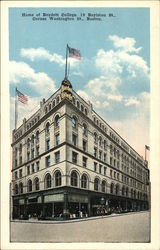 Home of Burdett College - 18 Boylston Street, Corner Washington Street Postcard