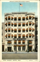 Hotel Minerva - Opposite Christian Science Church Boston, MA Postcard Postcard Postcard