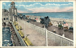 Boulevard andBeach from Nautical Swimming Pool Revere Beach, MA Postcard Postcard Postcard