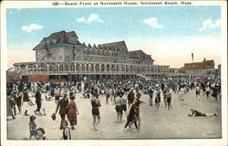 Beach Front at Nantasket House Nantasket Beach, MA Postcard Postcard Postcard