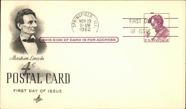 Abraham Lincoln 4c Postage FDC First Day Issue Cards