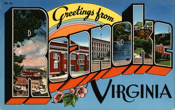 Image result for postcard roanoke virginia