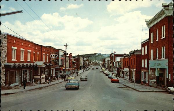 Rue Frontenac in the Business Area Lac-Megantic QC Canada