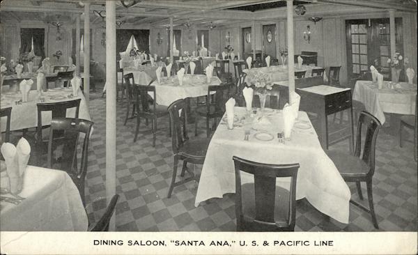 Dining Saloon, Santa Ana, U.S. & Pacific Line Interiors