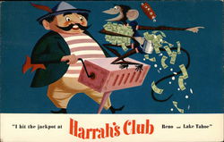 I Hit the Jackpot at Harrah's Club Casinos & Gambling Postcard Postcard Postcard