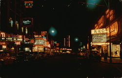 Washington Street at Night Postcard