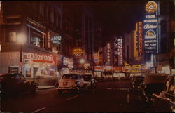 Theatre District at Nigh Postcard