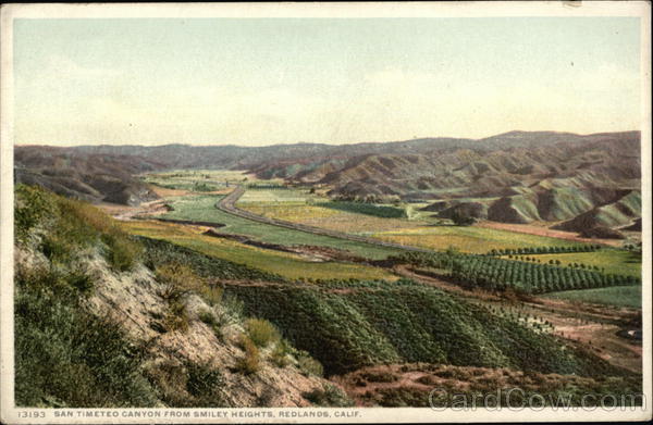 San Timeteo Canyon From Smiley Heights Redlands California