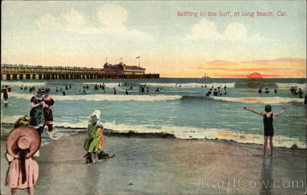 Bathing in the Surf Long Beach California
