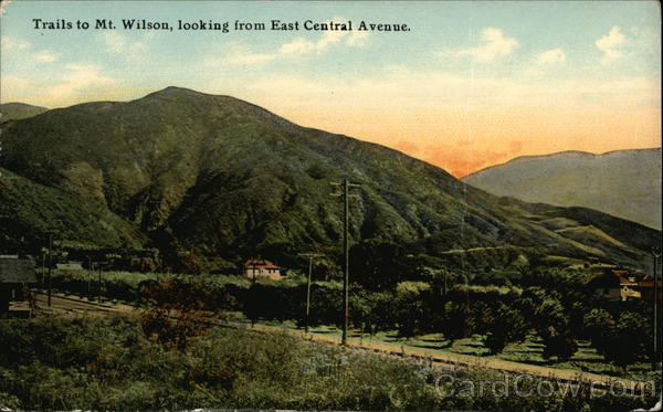 Trails to Mt. Wilson, looking from East Central Avenue Los Angeles California