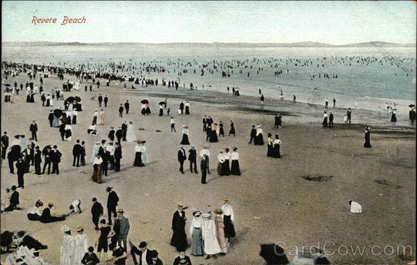 Beachgoers on Revere Beach Massachusetts