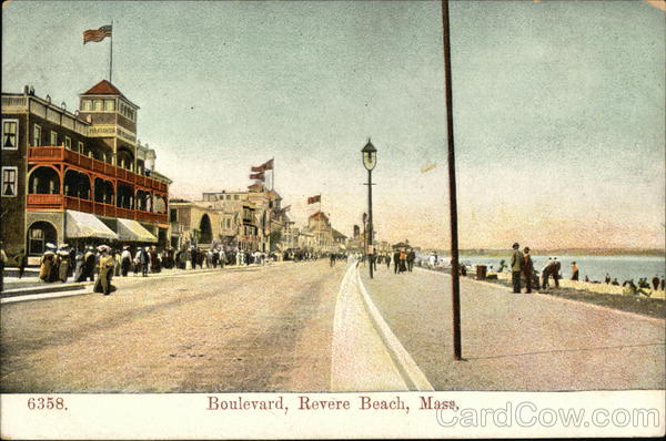 Busy Boulevard along the Shore Revere Beach Massachusetts