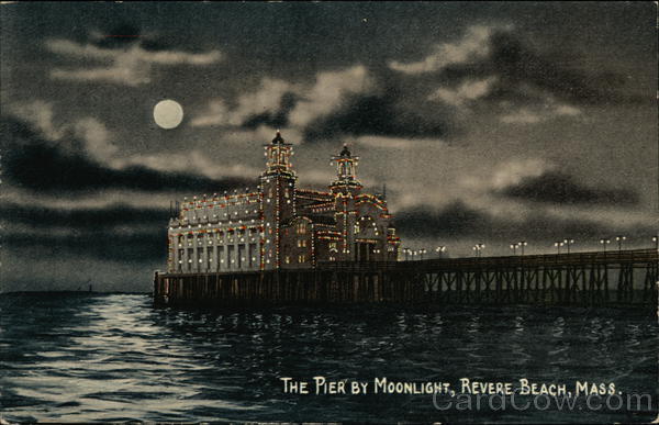 The Pier by Moonlight Revere Beach Massachusetts