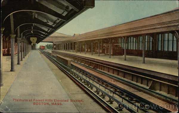 Platform at Forest Hills Elevated Station Boston Massachusetts