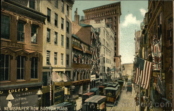 Bird's Eye View of Newspaper Row Boston Massachusetts