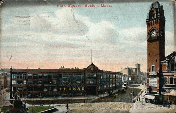 Bird's Eye View of Park Square Boston Massachusetts