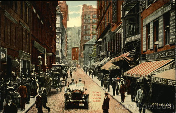 Busy School Street Boston Massachusetts James Valentine