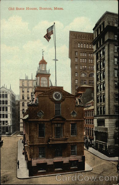 Bird's Eye View of Old State House Boston Massachusetts
