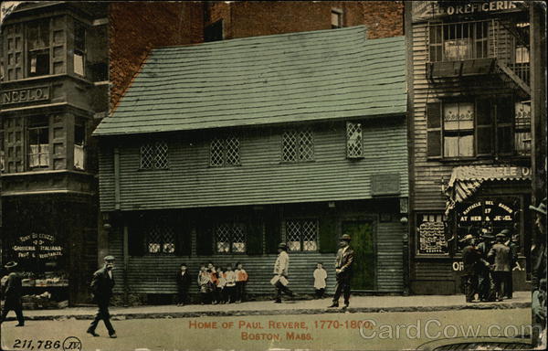 Home of Paul Revere, 1770-1800. Boston Massachusetts