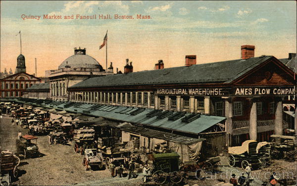 Quincy Market and Faneuil Hall, Boston, Mass. Massachusetts